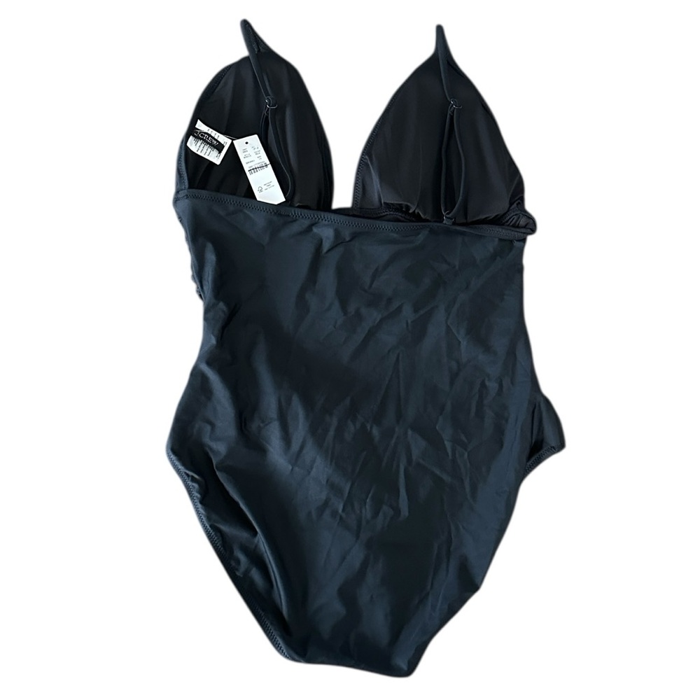 NEW J. CREW Long-torso ruched plunge one-piece swimsuit in Black Size‎ 14 - Picture 5 of 7